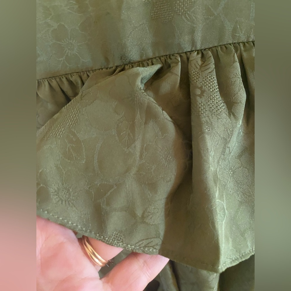 JessaKae Olive Green Tiered Ruffle Midi Dress - Picture 8 of 12